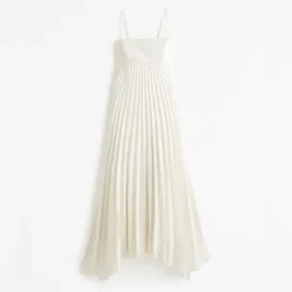 Abercrombie & Fitch Giselle Cream Pleated Maxi Dress